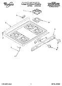 COOKTOP Diagram and Parts List for SF310PEAW0  Whirlpool Range