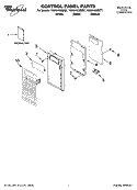 CONTROL PANEL PARTS Diagram and Parts List for YGH8155XMT1  Whirlpool Microwave