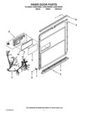 INNER DOOR PARTS Diagram and Parts List for KUDC10IXBL7  KitchenAid Dishwasher