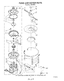 PUMP AND MOTOR Diagram and Parts List for WU4400V1  Roper Dishwasher