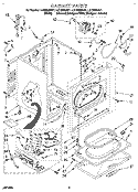 CABINET Diagram and Parts List for LGT8858AN1  Whirlpool Dryer