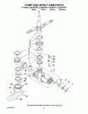PUMP AND SPRAY ARM PARTS Diagram and Parts List for DU850SWPB4  Whirlpool Dishwasher