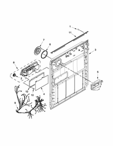 Inner Door Parts Diagram and Parts List for 66512093K210  Kenmore Dishwasher