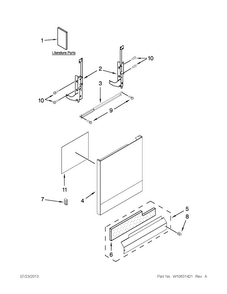 Door And Panel Parts Diagram and Parts List for WDF510PAYBA  Whirlpool Dishwasher