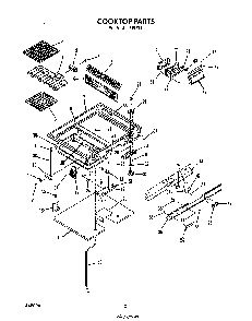 Cook Top Diagram and Parts List for 2496*1  Roper Range