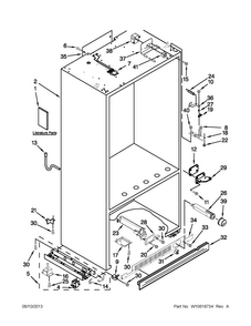Cabinet Parts Diagram and Parts List for KBRO36FTX07  KitchenAid Refrigerator