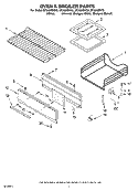 OVEN AND BROILER Diagram and Parts List for SF3020EKT0  Whirlpool Range