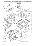 EVAPORATOR, ICE CUTTER GRID AND WATER PARTS Diagram and Parts List for KUIC18PNXS2  KitchenAid Ice Maker