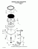 BASKET AND TUB PARTS Diagram and Parts List for 7MWTW1750YW0  Whirlpool Washer