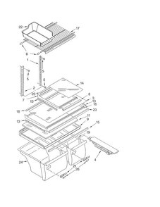 Shelf Diagram and Parts List for ET8GHMXLT02  Whirlpool Refrigerator