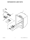 REFRIGERATOR LINER PARTS Diagram and Parts List for GX5FHDXVY03  Whirlpool Refrigerator