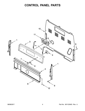 03 - CONTROL PANEL PARTS Diagram and Parts List for AER6603SFS1  Whirlpool Range