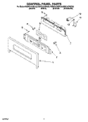 CONTROL PANEL PARTS Diagram and Parts List for KBMC147HSS05  KitchenAid Microwave Oven Combo