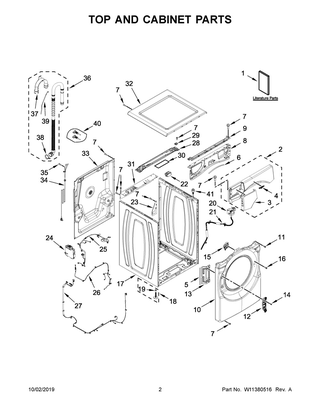 Part Location Diagram of W11328714 Whirlpool TOP