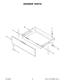 Drawer Parts Diagram and Parts List for WFE535S0JS1  Whirlpool Range