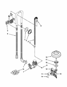 Fill, Drain And Overfill Parts Diagram and Parts List for 66513292K112  Kenmore Dishwasher
