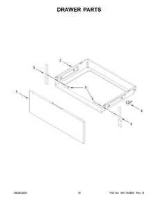 06 - Drawer Parts Diagram and Parts List for WFES5030RV0  Whirlpool Range