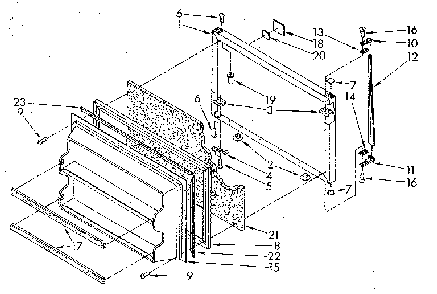 Freezer Door Diagram and Parts List for ET16AKXSF02  Whirlpool Refrigerator