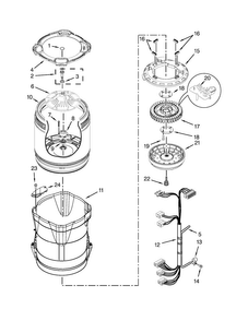 Motor, Basket And Tub Parts Diagram and Parts List for WTW8500BR0  Whirlpool Washer