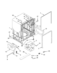 Tub And Frame Parts Diagram and Parts List for KDFE454CSS4  KitchenAid Dishwasher