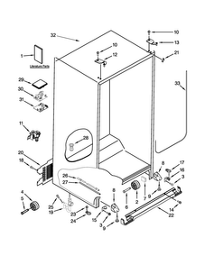 Cabinet Parts Diagram and Parts List for BRS75BRANA00  Whirlpool Refrigerator
