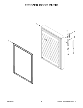 05 - FREEZER DOOR PARTS Diagram and Parts List for KBBX104EPA00  Whirlpool Refrigerator