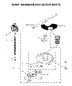 Pump, washarm and motor parts Diagram and Parts List for WDF330PAHS4  Whirlpool Dishwasher