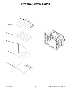 Internal Oven Parts Diagram and Parts List for WOS51EC0AS04  Whirlpool Wall Oven