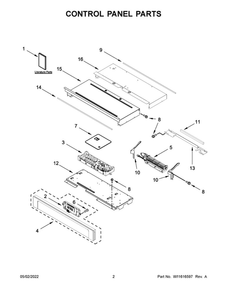 Control Panel Parts Diagram and Parts List for WOS31ES0JS20  Whirlpool Wall Oven