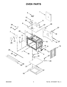 Oven Parts Diagram and Parts List for KOSE500EWH05  Whirlpool Microwave Oven Combo