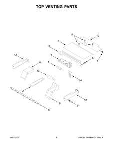 Top Venting Parts Diagram and Parts List for WOD51ES4EB02  Whirlpool Wall Oven