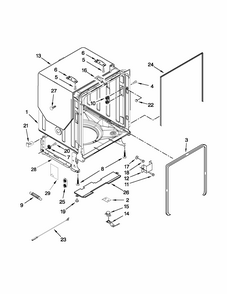 Tub And Frame Parts Diagram and Parts List for 66515699K212  Kenmore Dishwasher