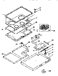 Cooktop Diagram and Parts List for KECD501BWH2  KitchenAid Cooktop