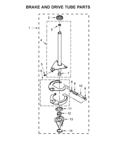 Brake And Drive Tube Parts Diagram and Parts List for WET4027EW0  Whirlpool Washer Dryer Combo