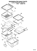 REFRIGERATOR SHELF PARTS Diagram and Parts List for 7GS6SHEXPL01  Whirlpool Refrigerator