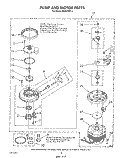 PUMP AND MOTOR Diagram and Parts List for DU8570XT1  Whirlpool Dishwasher