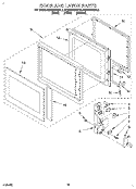DOOR AND LATCH Diagram and Parts List for KEMS378BBL3  KitchenAid Wall Oven