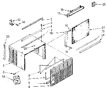 Cabinet Diagram and Parts List for 1068750513-AC  Kenmore Air Conditioner