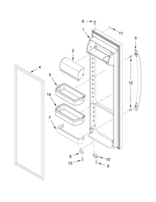 Part Location Diagram of W10805245 Whirlpool Door Handle - Black