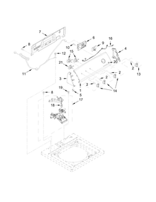 Controls And Water Inlet Parts Diagram and Parts List for 11022102312  Kenmore Washer