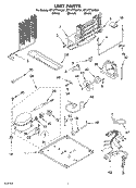 UNIT Diagram and Parts List for ET1FTTXKT01  Whirlpool Refrigerator