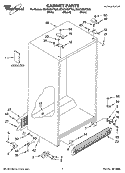 CABINET PARTS Diagram and Parts List for ED5CHQXTB00  Whirlpool Refrigerator