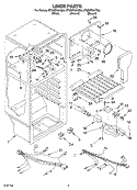 LINER Diagram and Parts List for ET8BPKXKZ00  Whirlpool Refrigerator