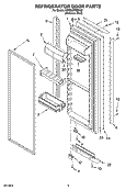 REFRIGERATOR DOOR PARTS Diagram and Parts List for KSRB25FRBX02  KitchenAid Refrigerator