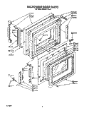 MICROWAVE DOOR Diagram and Parts List for KEMI371TBL2  KitchenAid Microwave Oven Combo