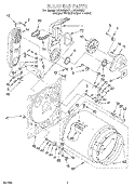 BULKHEAD Diagram and Parts List for LGC8858DQ1  Whirlpool Dryer