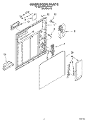 INNER DOOR Diagram and Parts List for DP940PWKM1  Whirlpool Dishwasher