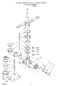 PUMP AND SPRAYARM Diagram and Parts List for DU850DWGX1  Whirlpool Dishwasher