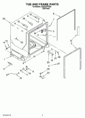 TUB AND FRAME PARTS Diagram and Parts List for KUDC03FVSS0  KitchenAid Dishwasher