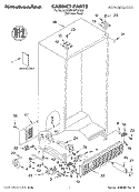 CABINET, LITERATURE Diagram and Parts List for KSBP25FJSS00  KitchenAid Refrigerator